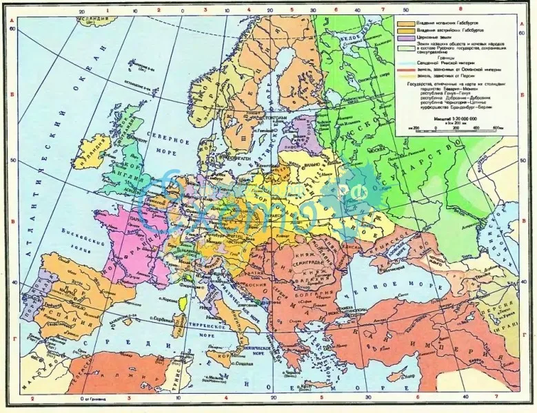 Европа в середине XVI в. (около 1560 г.).