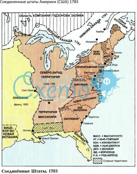 Соединенные штаты Америки (США) 1783