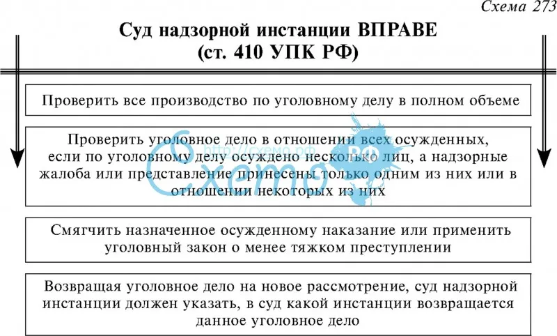 Суд надзорной инстанции вправе (ст. 410 УПК РФ)