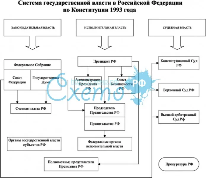 Система государственной власти в Российской Федерации по Конституции 1993 года