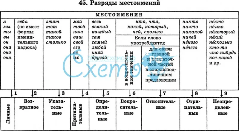 Тест по теме разряды местоимений 6 класс. Разряды местоимений 6 класс русский язык таблица с примерами.