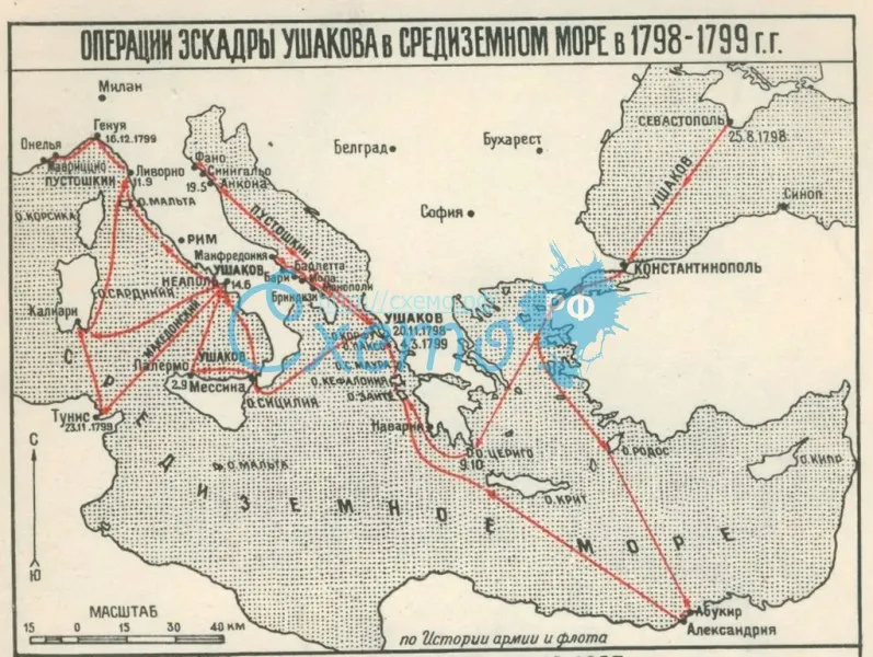 Операции эскадры в средиземном море 1798-1799 г., Ушаков Федор Федорович