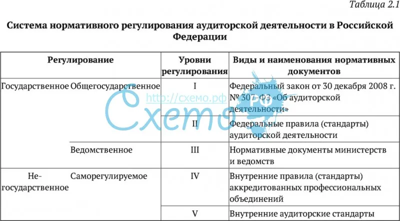 Система нормативного регулирования аудиторской деятельности в Российской Федерации