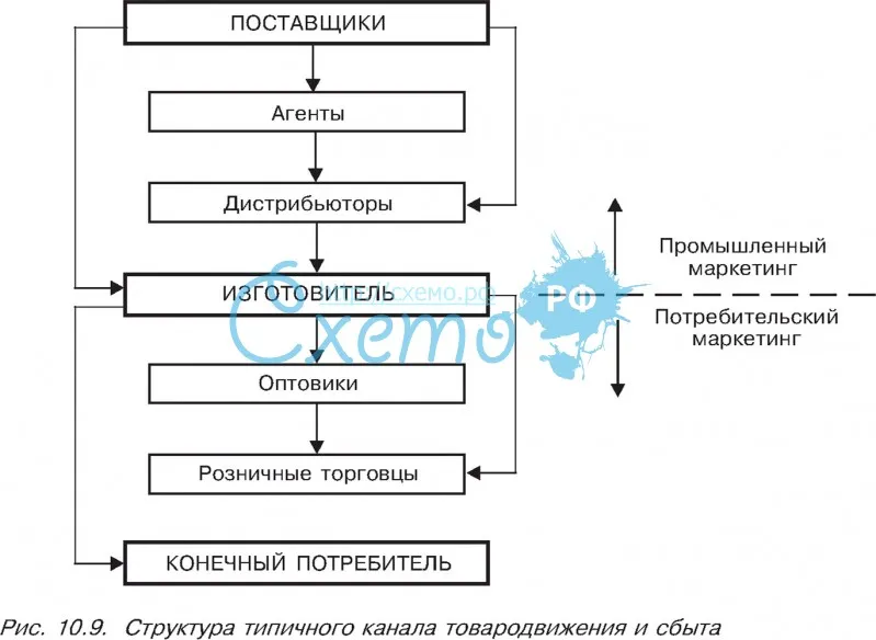 Структура типичного канала товародвижения и сбыта
