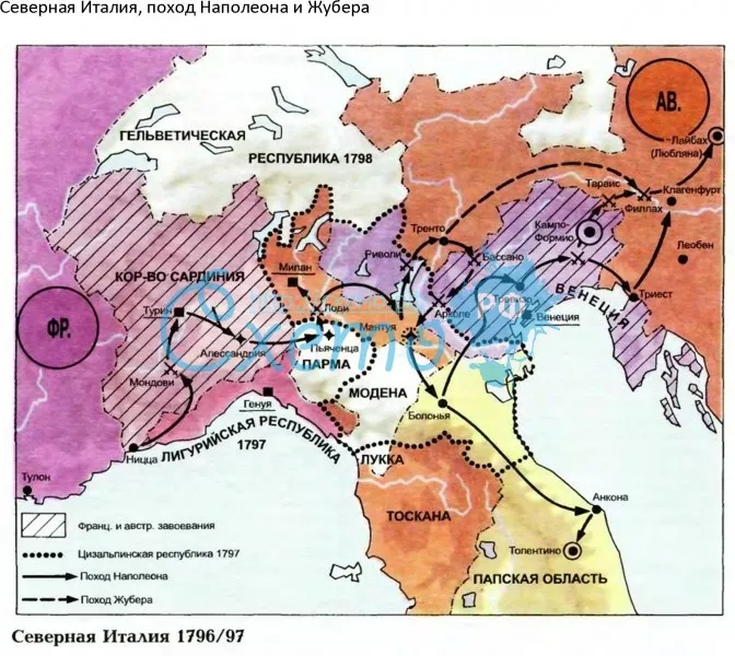Северная Италия, поход Наполеона и Жубера