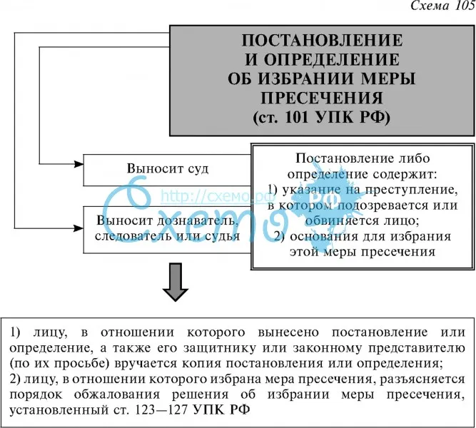 Постановление и определение об избрании меры пресечения (ст. 101 УПК РФ)