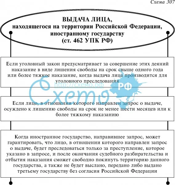 Выдача лица, находящегося на территории Российской Федерации, иностранному государству (ст. 462 УПК РФ)