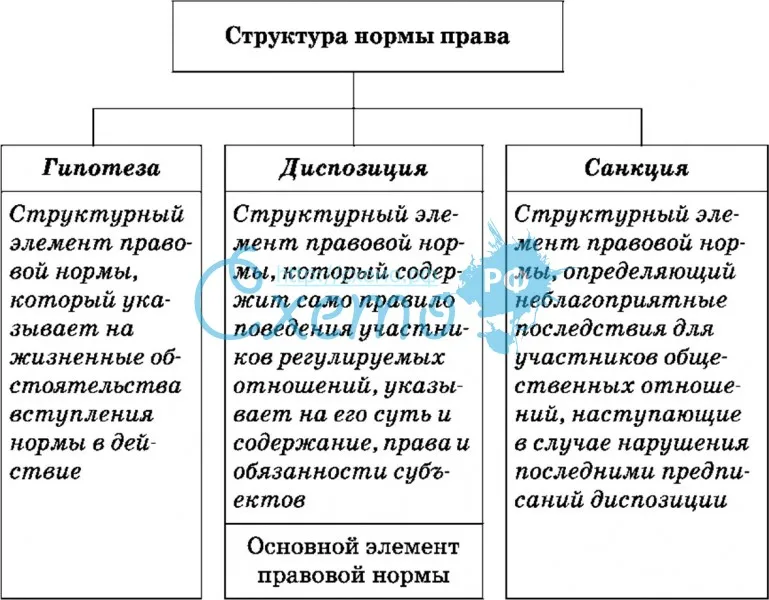 Структура нормы права (диспозиция, санкция)
