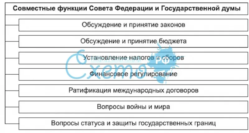 Совместные функции Совета Федерации и Государственной думы