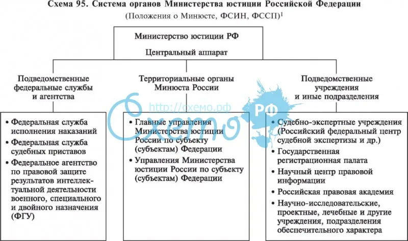 Система органов Министерства юстиции РФ