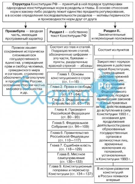 Структура конституции РФ