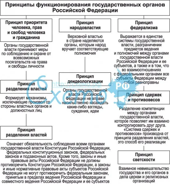 Принципы функционирования государственных органов РФ