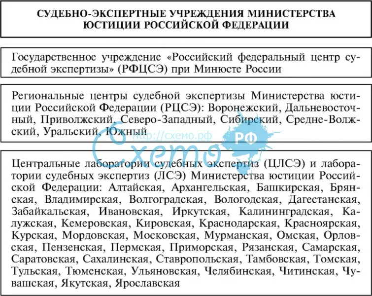 Судебно-экспертные учреждения министерства юстиции РФ