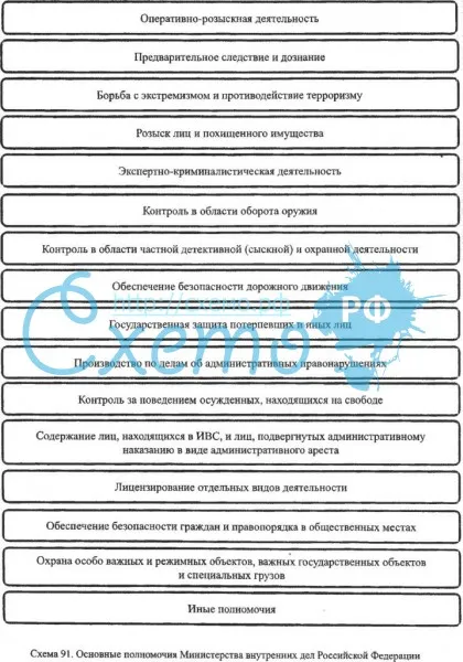 Основные полномочия Министерства внутренних дел РФ