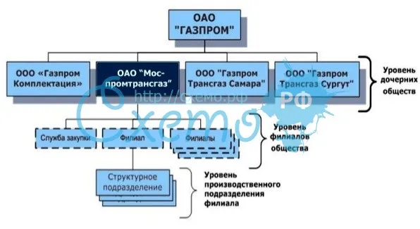 Газпром, структура